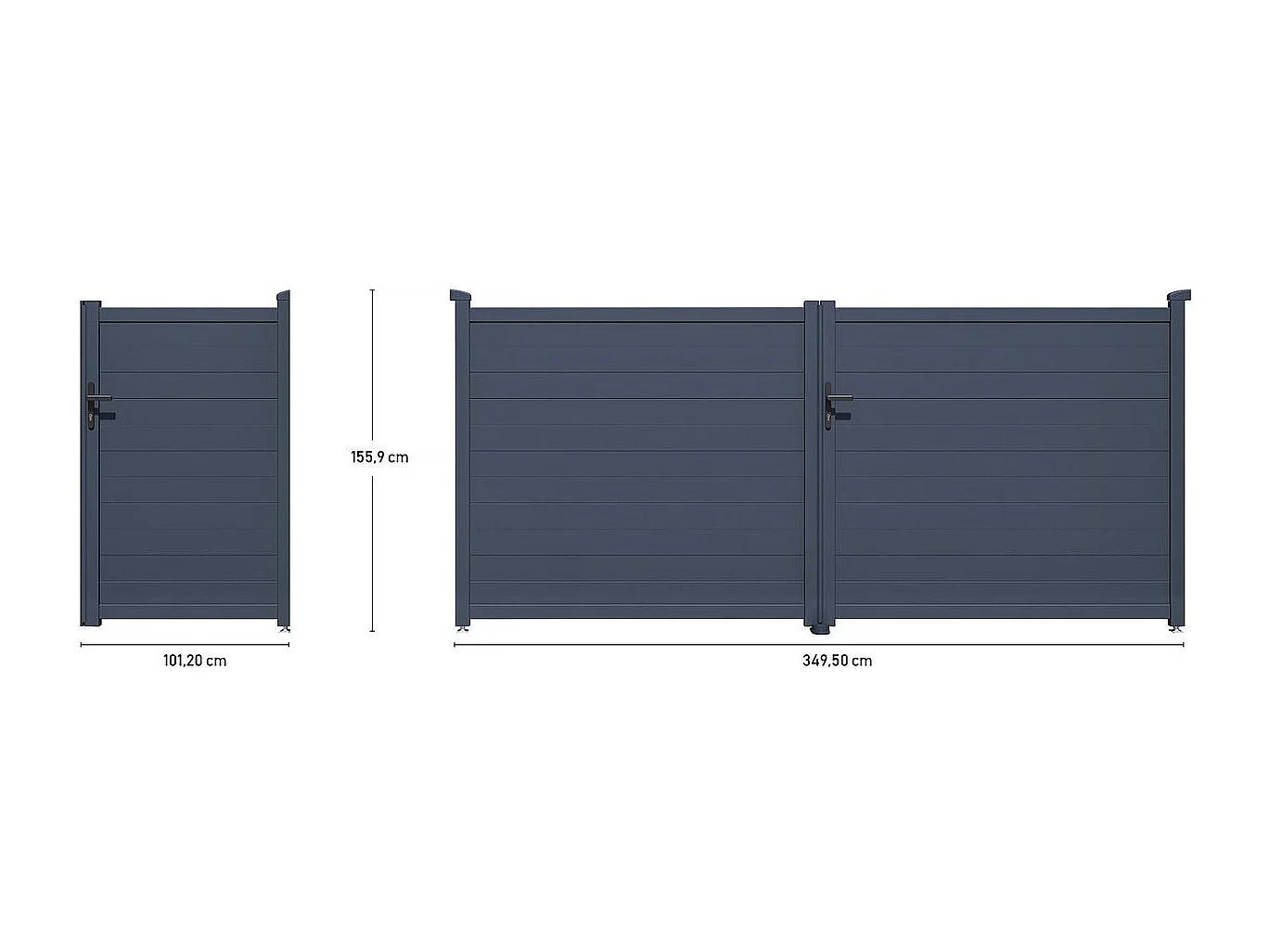 Pack portail + portillon "Marc" - Gris