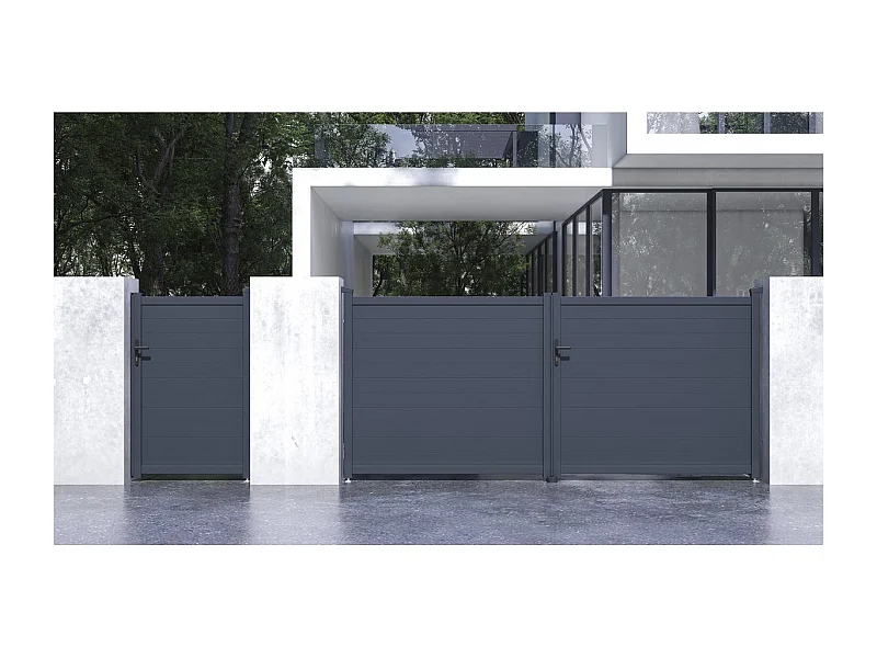 Pack portail + portillon "Marc" - Gris