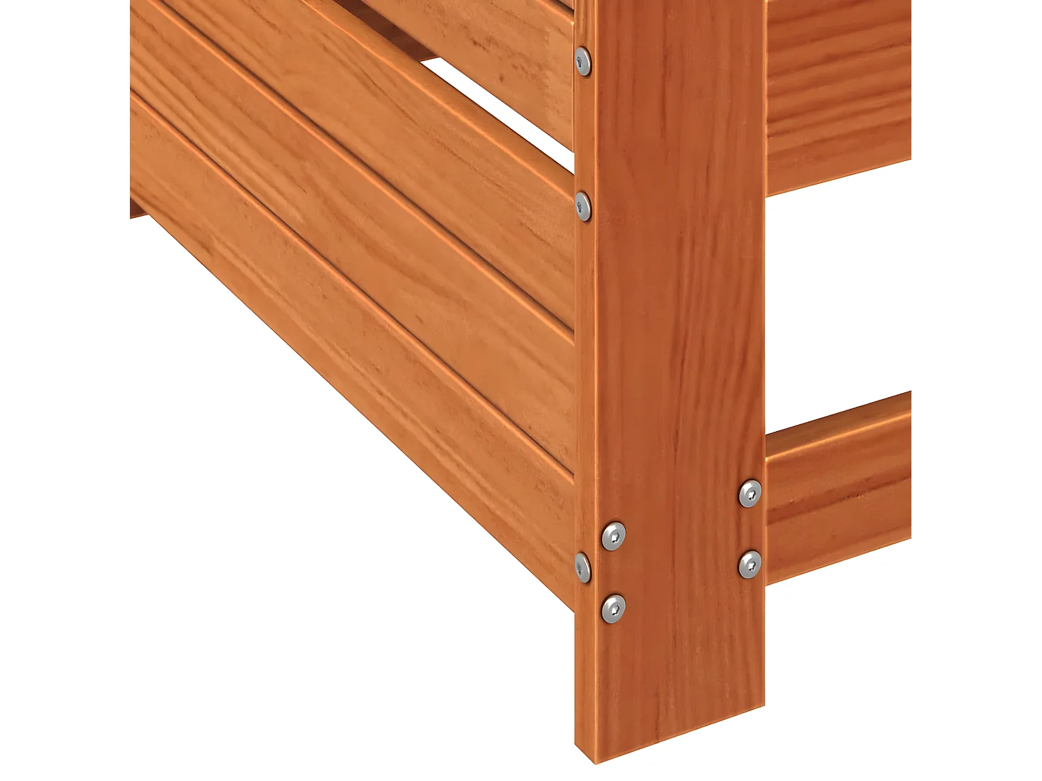 Canapé de jardin accoudoir coussins cire marron bois pin massif