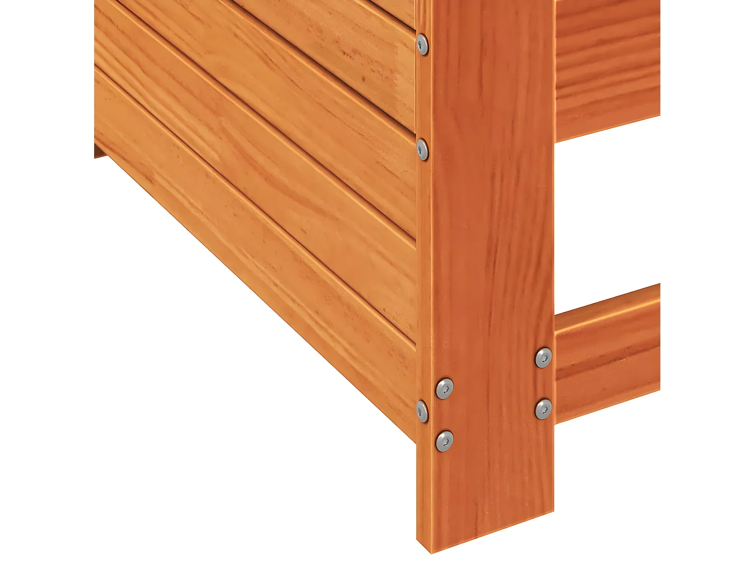 Canapé de jardin accoudoir coussins cire marron bois pin massif