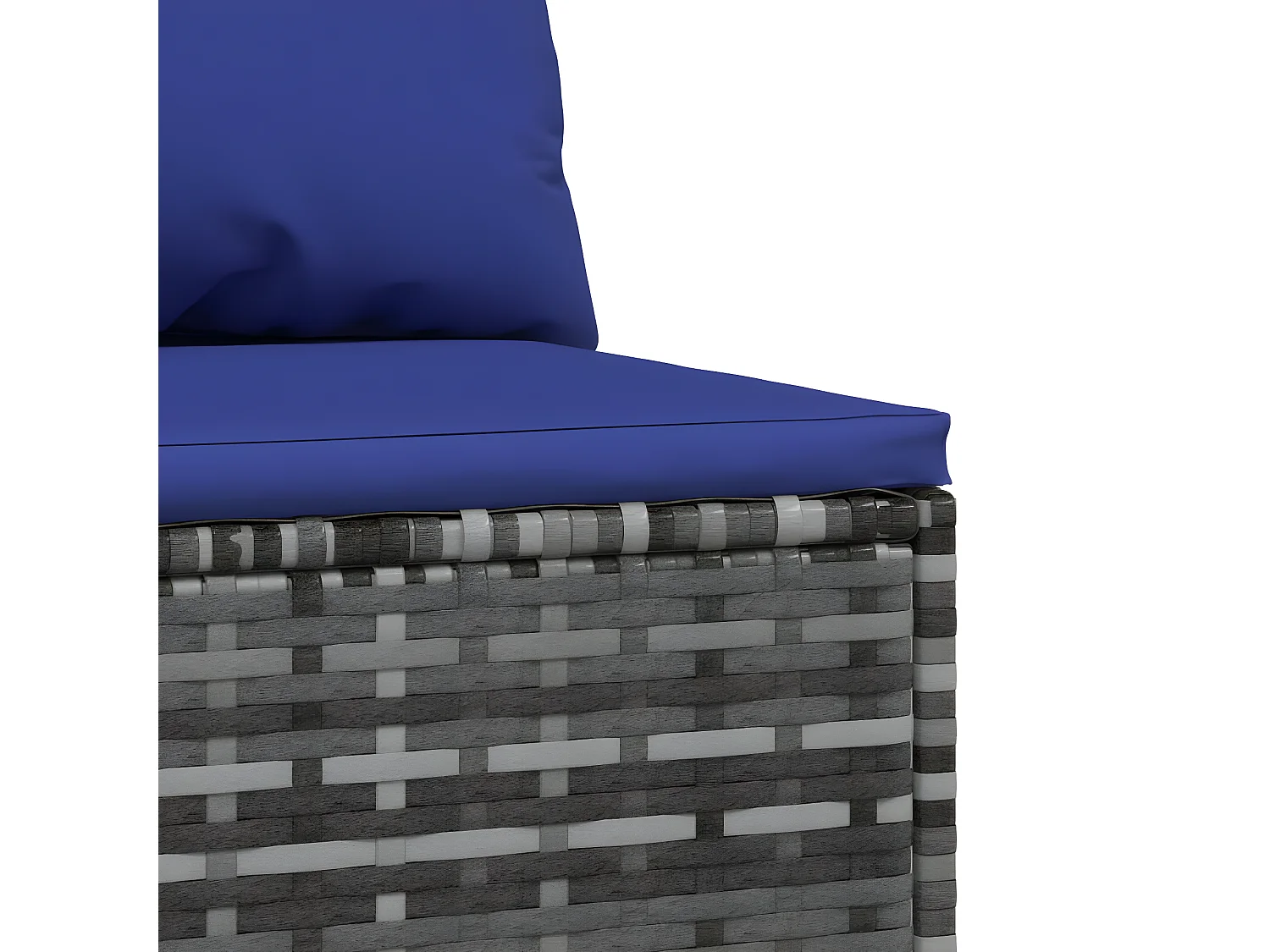 Canapés centraux de jardin et coussins 2pcs Gris Résine tressée