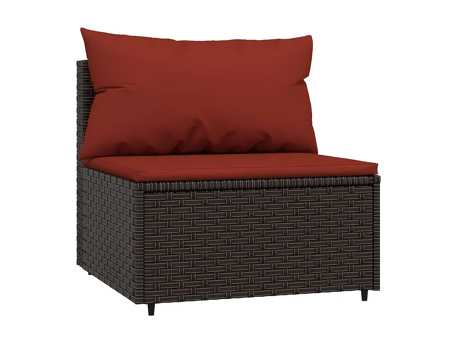 Canapés centraux de jardin coussins 2pcs marron résine tressée