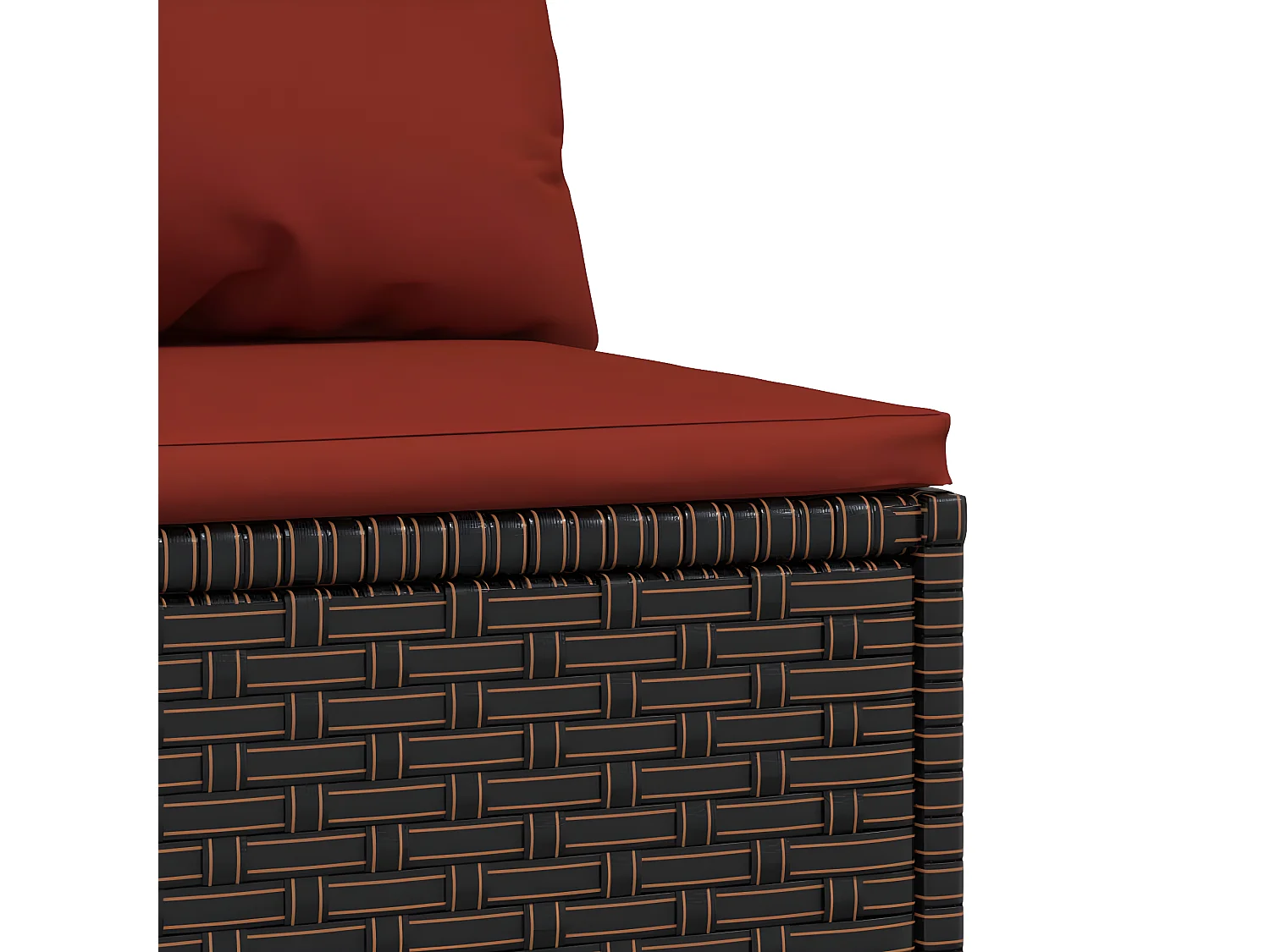 Canapés centraux de jardin coussins 2pcs marron résine tressée