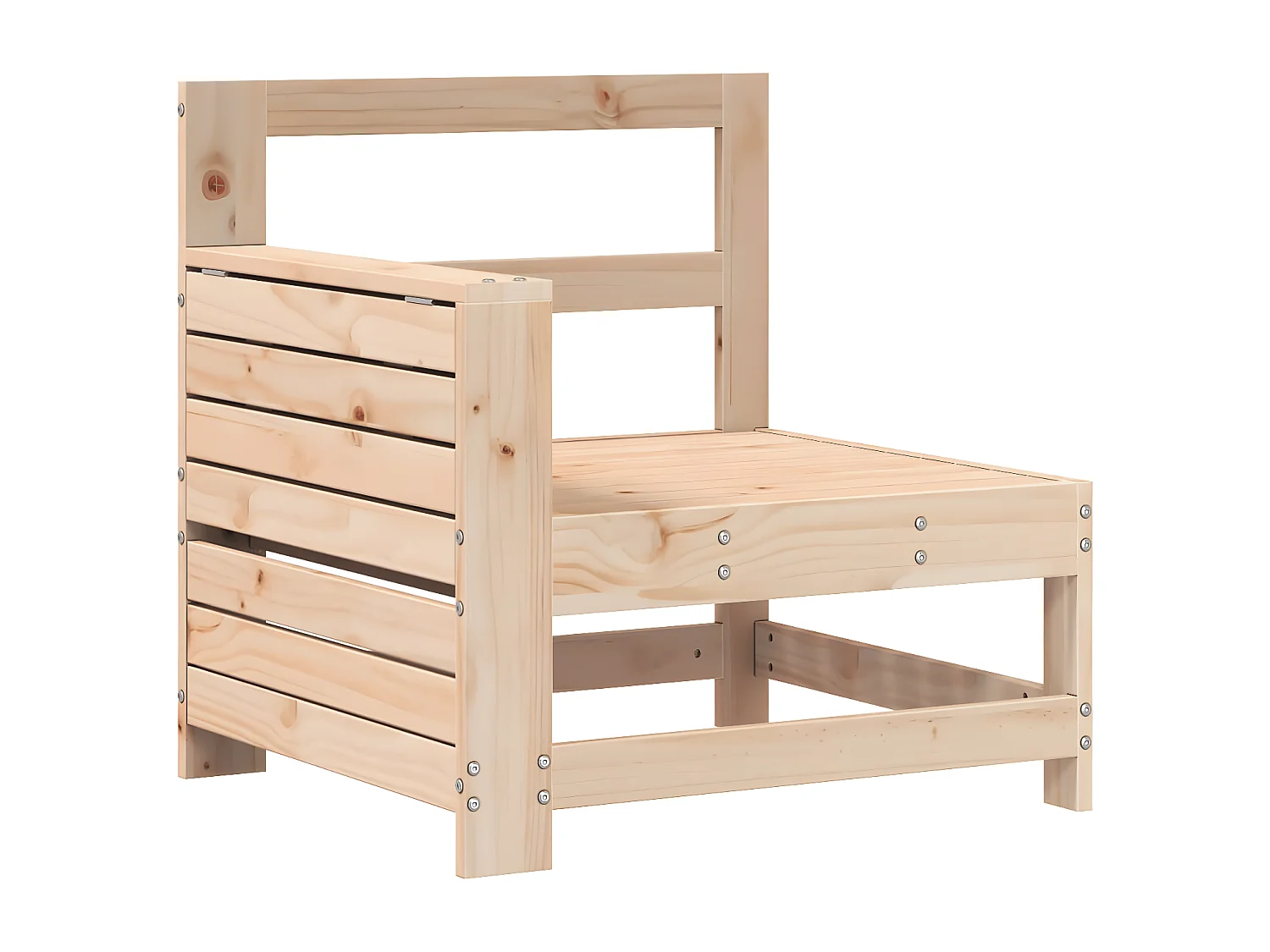 Canapé de jardin accoudoir avec table d'appoint bois massif pin