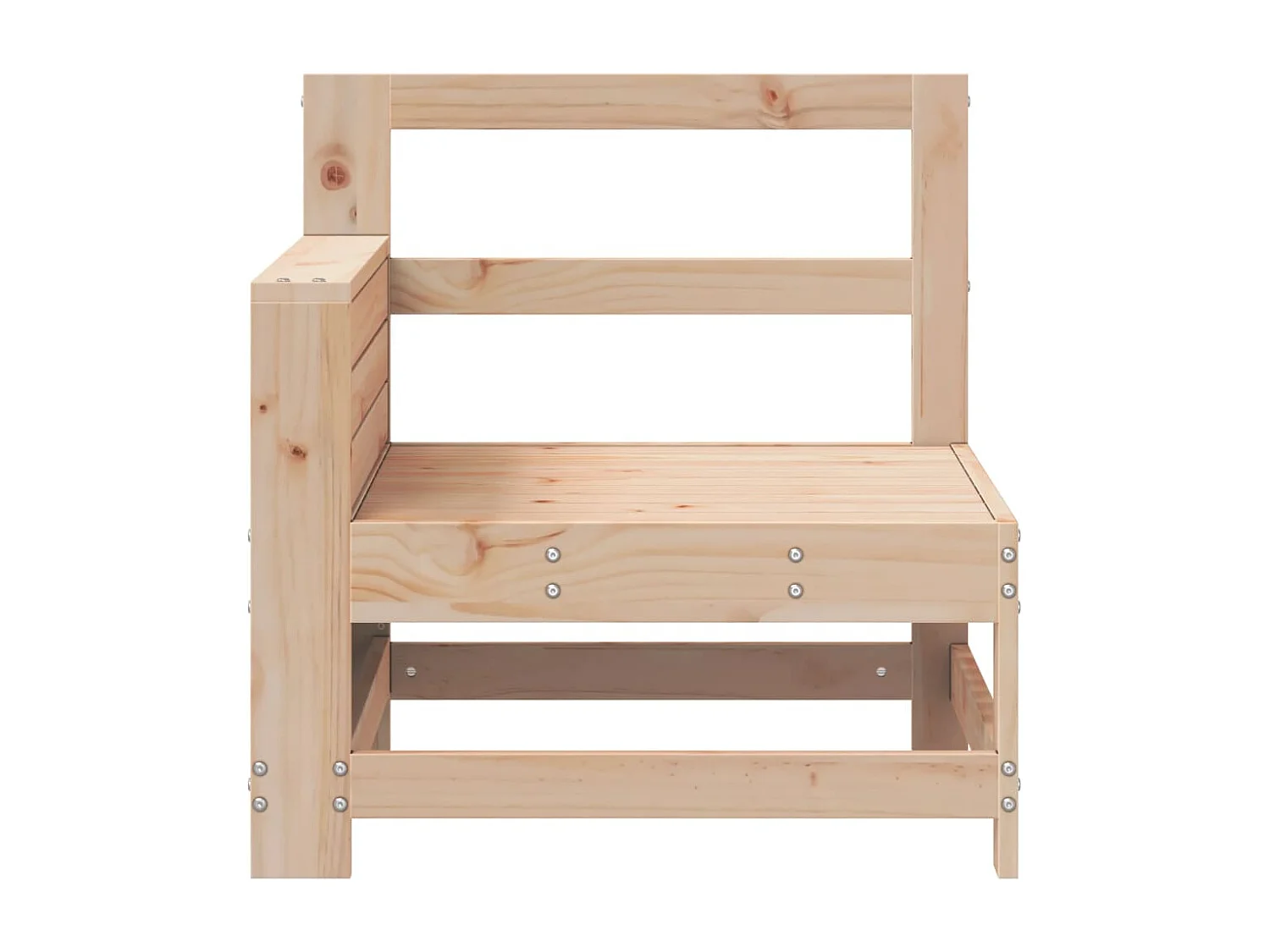Canapé de jardin accoudoir avec table d'appoint bois massif pin