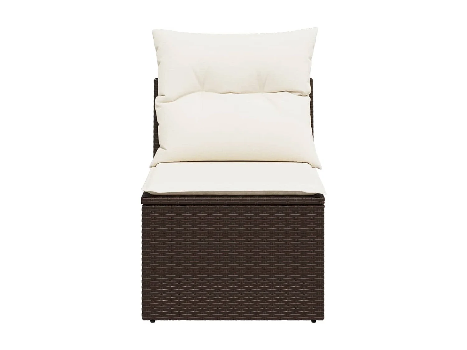 Canapé de jardin sans accoudoirs coussins brun résine tressée