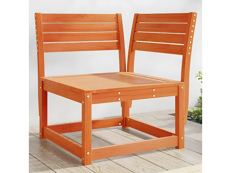 Canapé d'angle de jardin cire marron 73x73x78cm bois pin massif