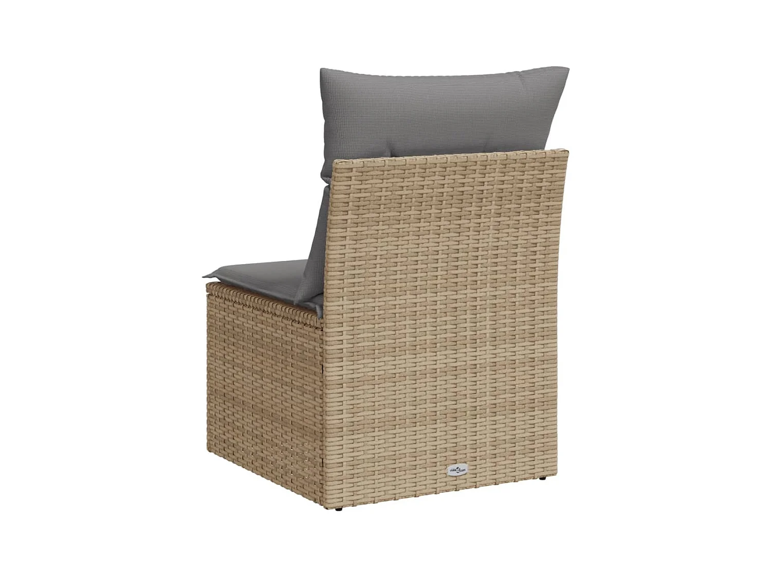 Canapé de jardin sans accoudoirs coussins beige résine tressée