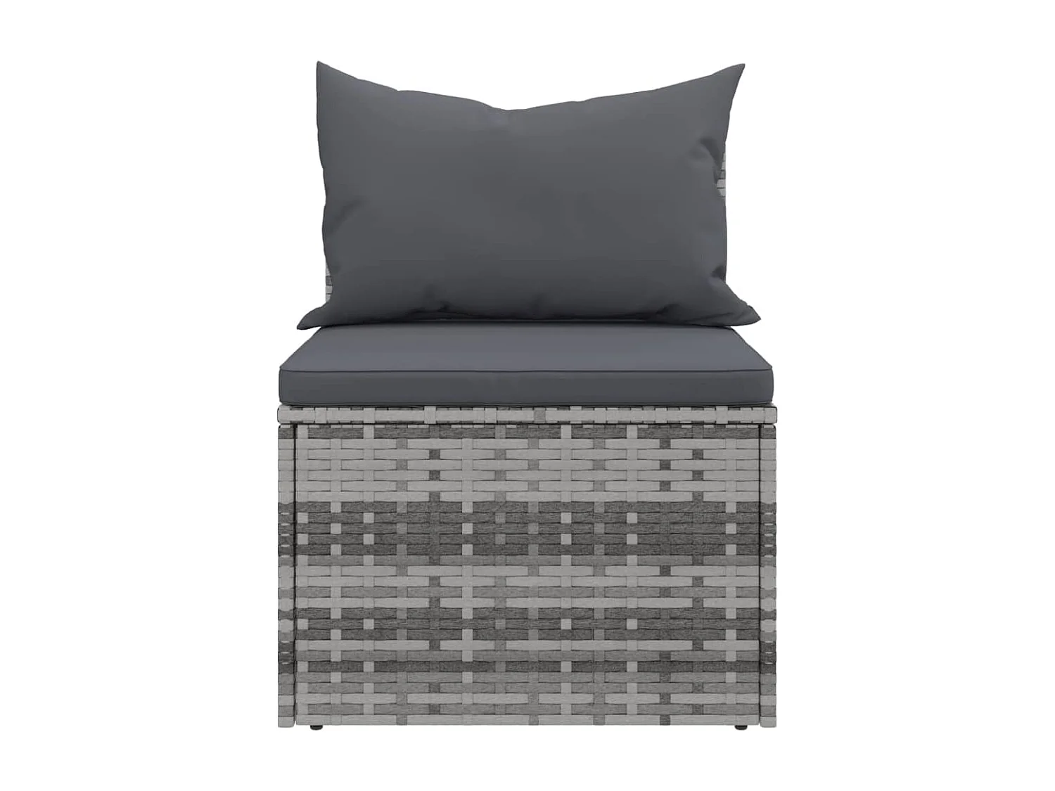 Canapés centraux de jardin et coussins 2pcs Gris Résine tressée