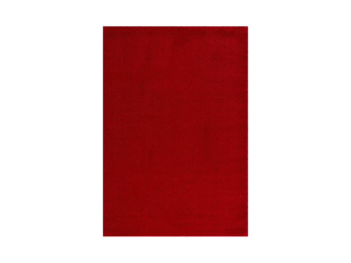 tapis open space 140x200 tissé rouge rectangle motif uni NOSSA