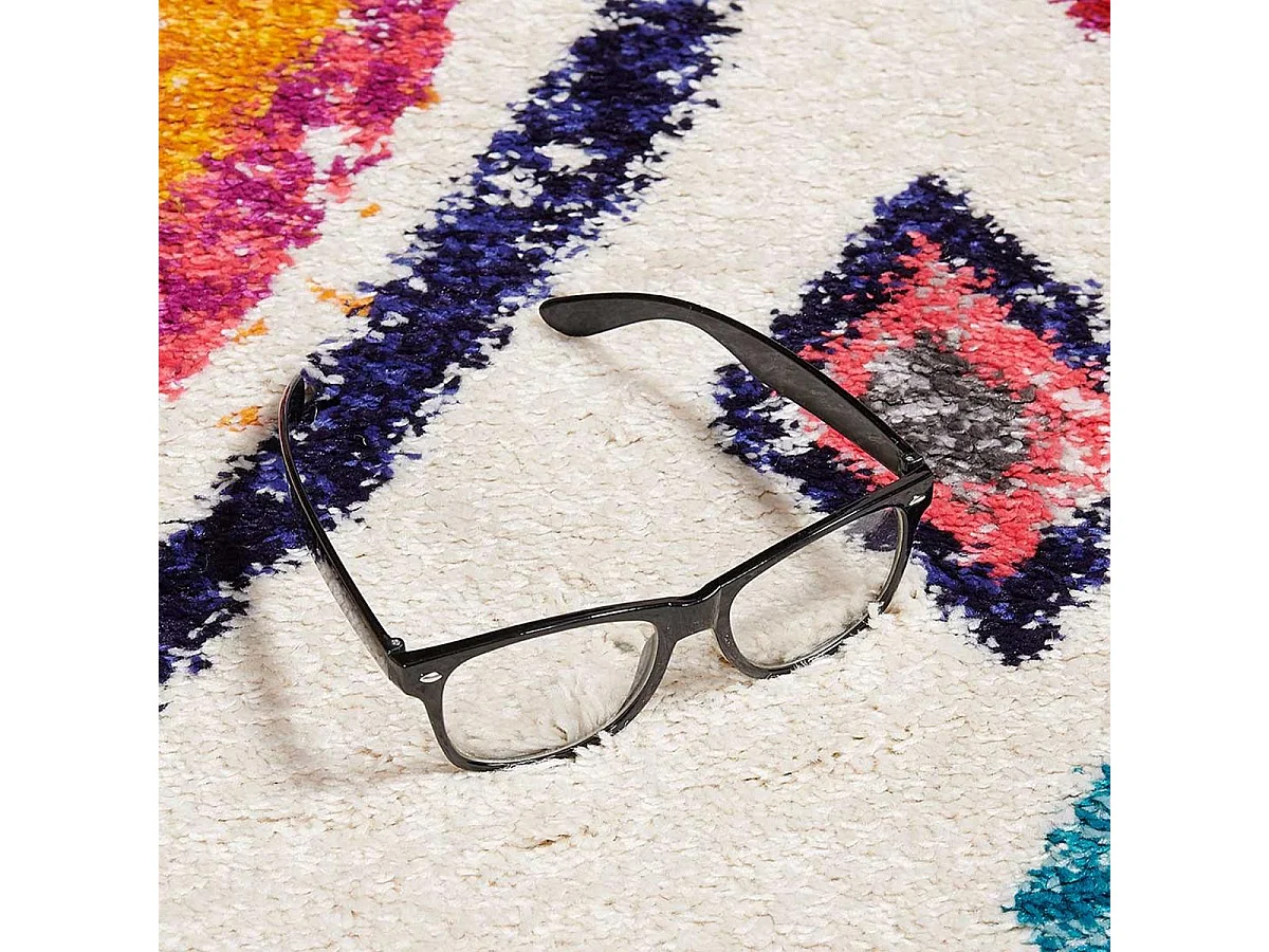 Tapis berbère 160x230 tissé motif ethnic LYN5 OURIKA ivoire