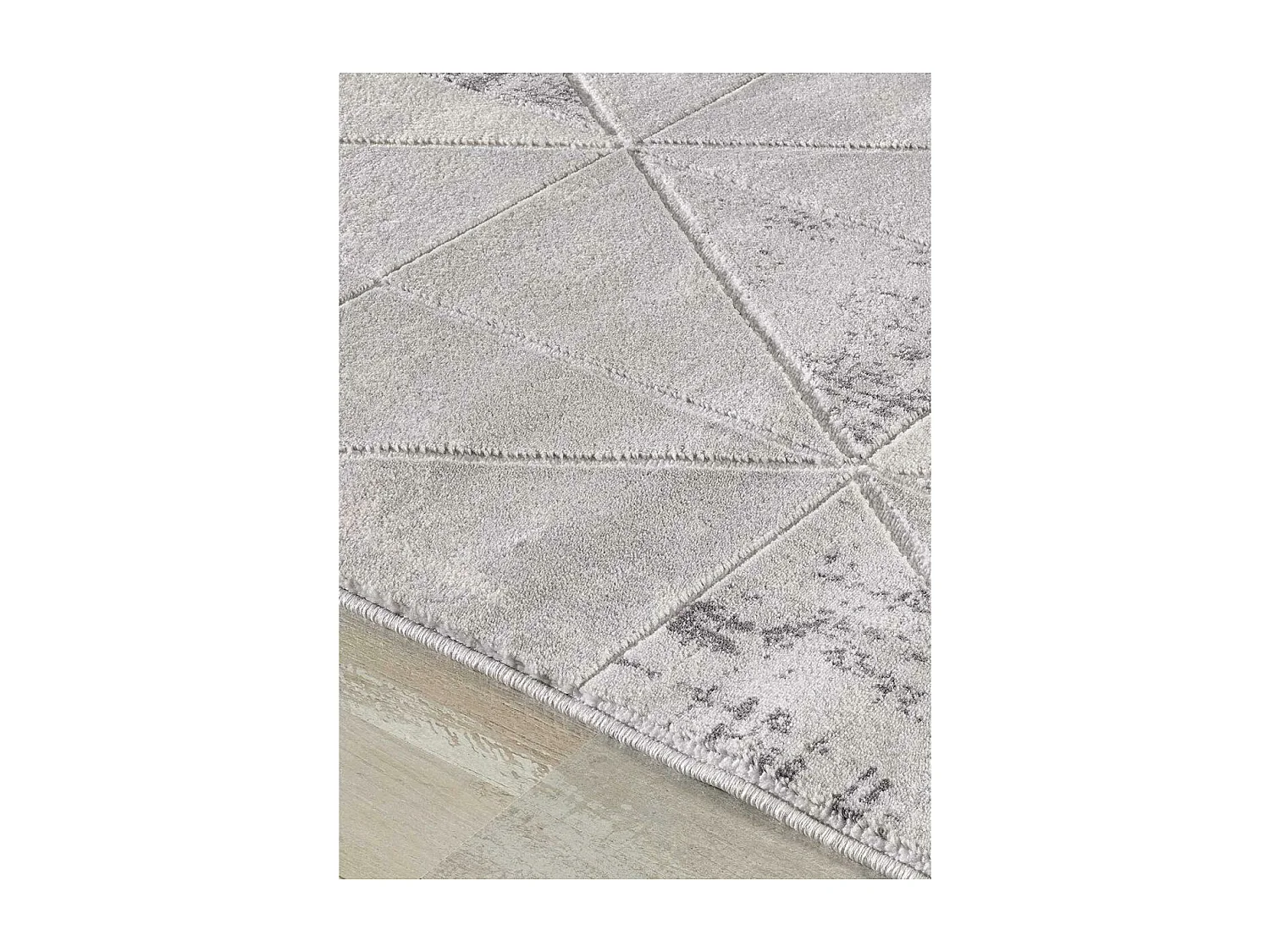 tapis chambre 80x150 tissé gris clair rectangle motif géométrique LYN7 VOLITRO