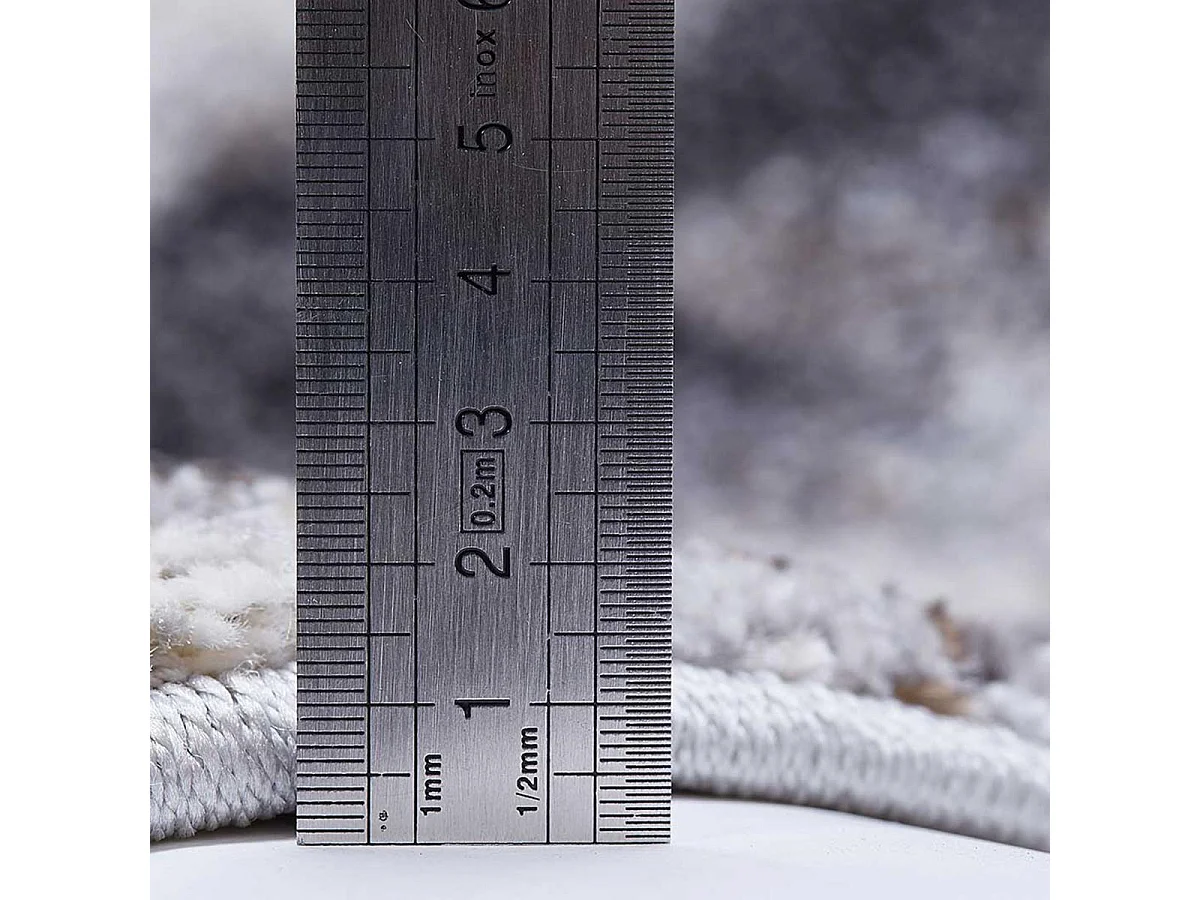 tapis chambre 100x100 tissé gris carré motif rond ELEGANT 01