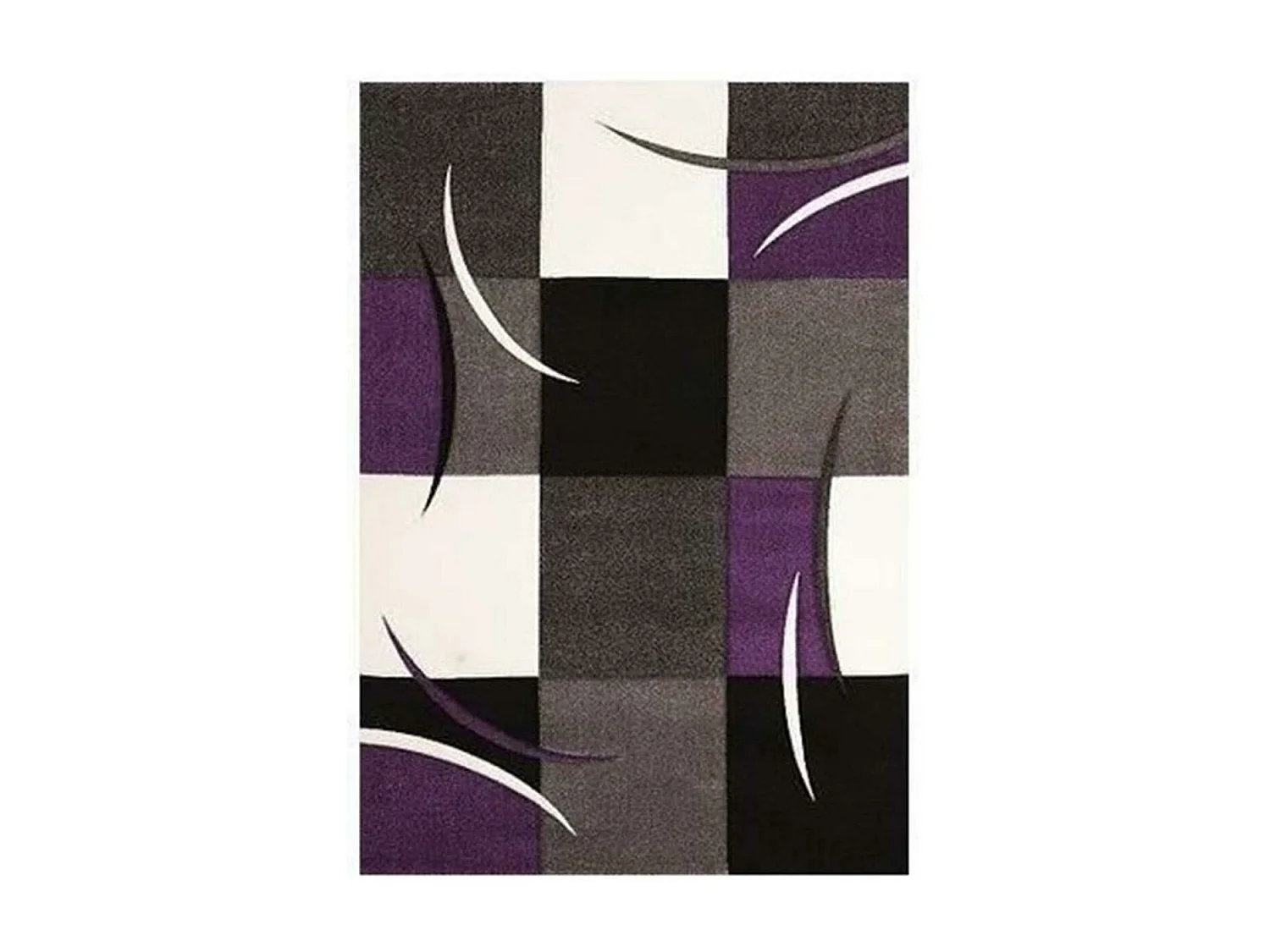 tapis salon 160x230 tissé violet rectangle motif géométrique VIRGULADA