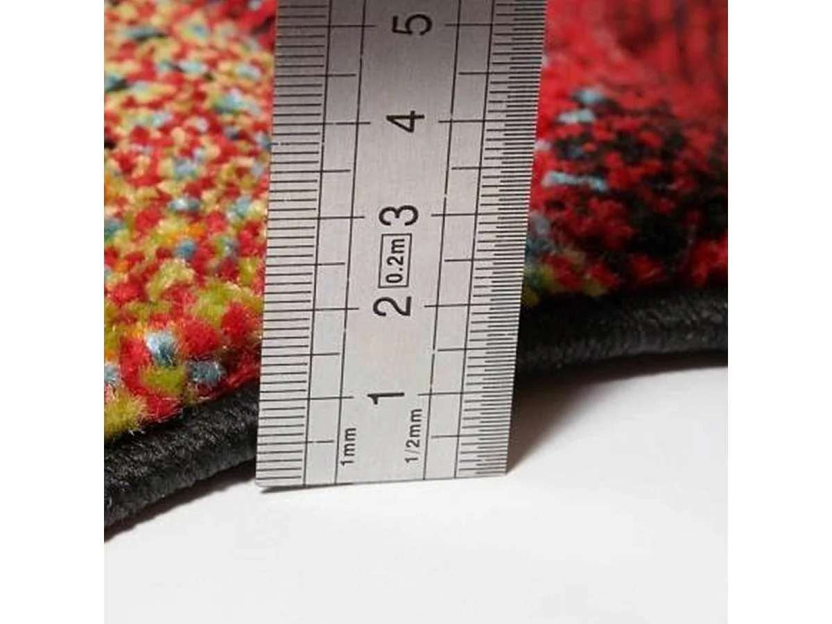 tappeto da soggiorno 120x170 tessuto motivo geometrico rettangolo nero e rosso MARIX