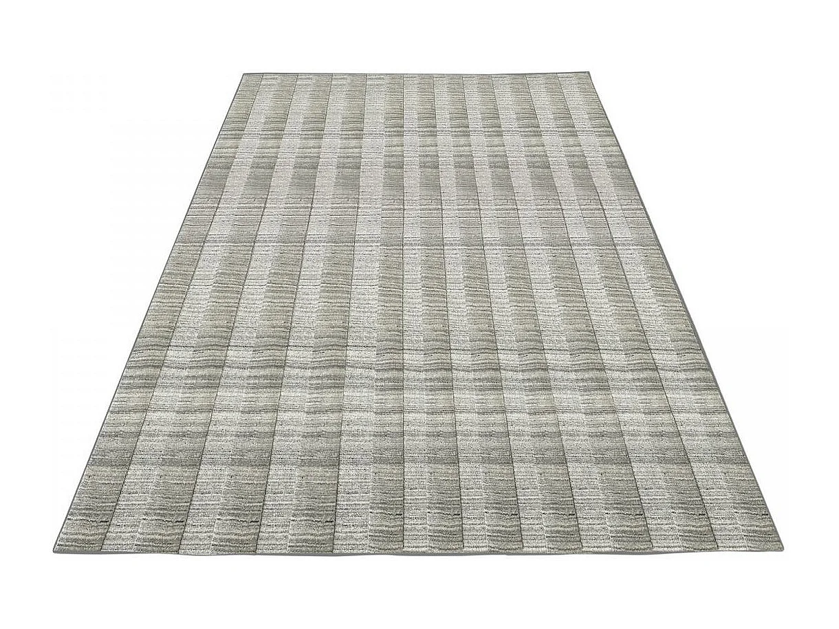 tapis salon 200x290 fait à la main en laine gris rectangle motif uni BANDA