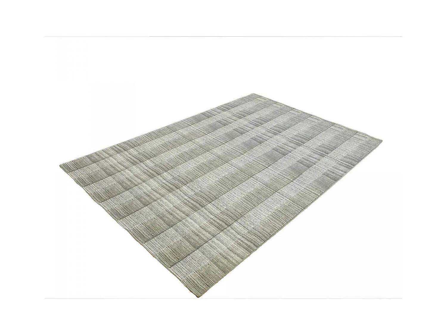 tapis salon 200x290 fait à la main en laine gris rectangle motif uni BANDA