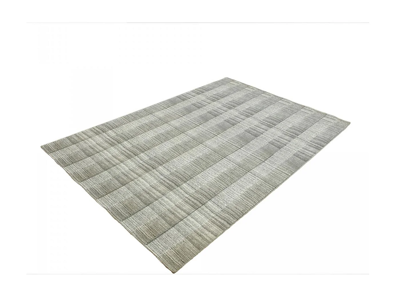 tapis salon 200x290 fait à la main en laine gris rectangle motif uni BANDA