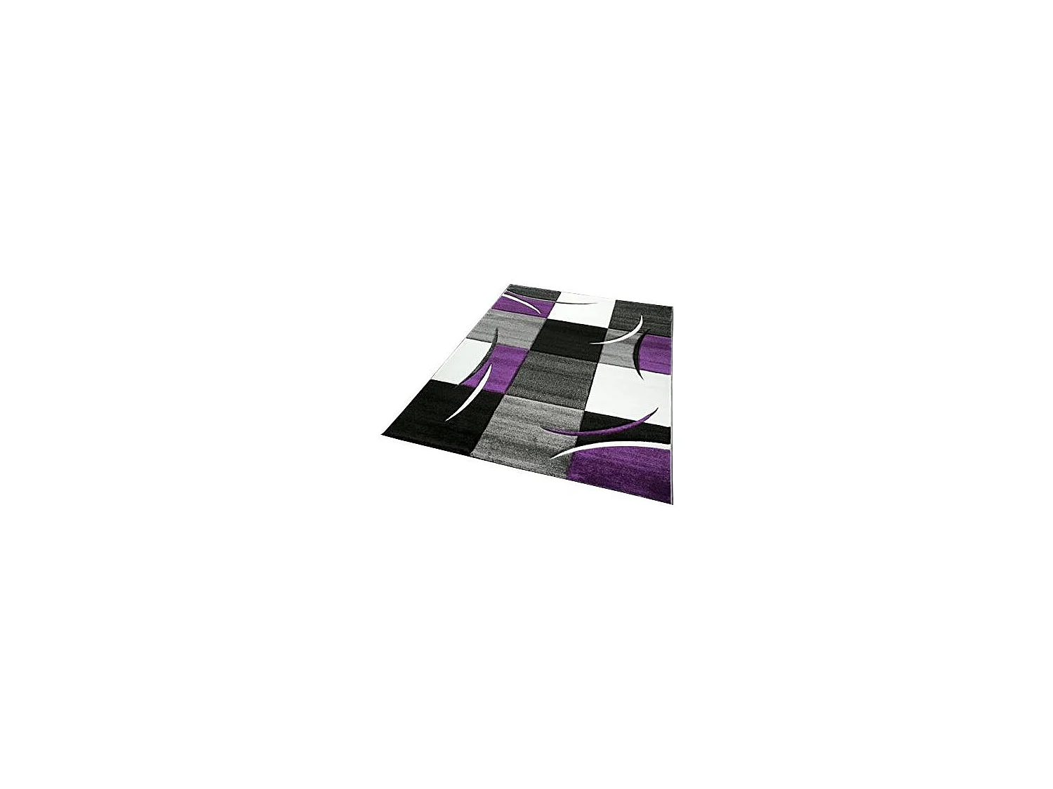 tapis entrée 60x110 tissé violet rectangle motif géométrique DIAVIRGULE