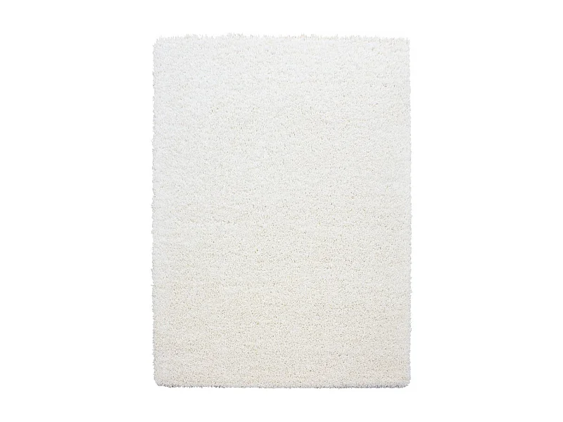 Tapis poils longs shaggy 160x230 rectangle tissé crème motif uni UNI L