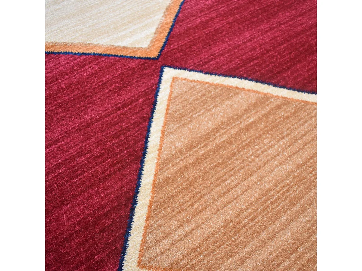 tapis salon 120x180 tissé rouge rectangle motif simple CHOBAY 8