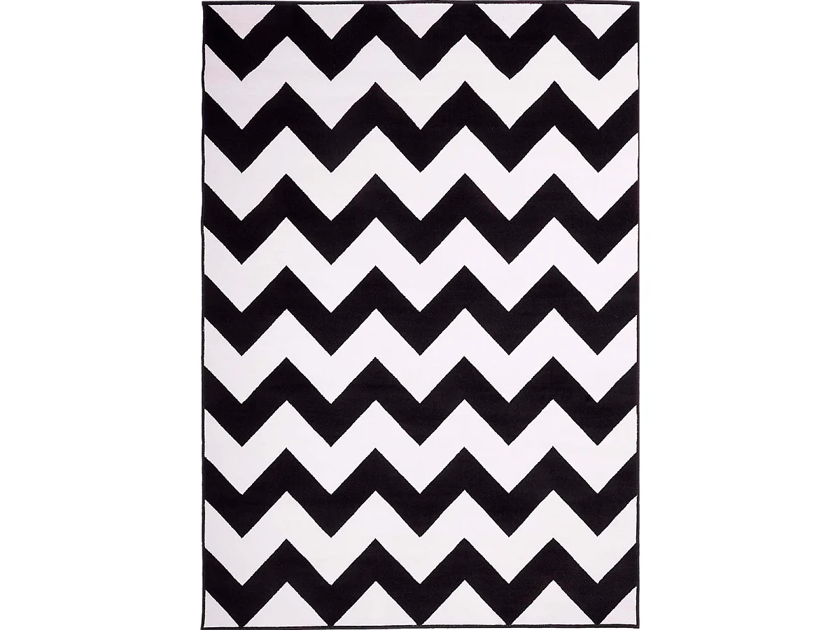 tapis chambre 80x150 tissé noir rectangle motif géométrique LYN1 DALEN