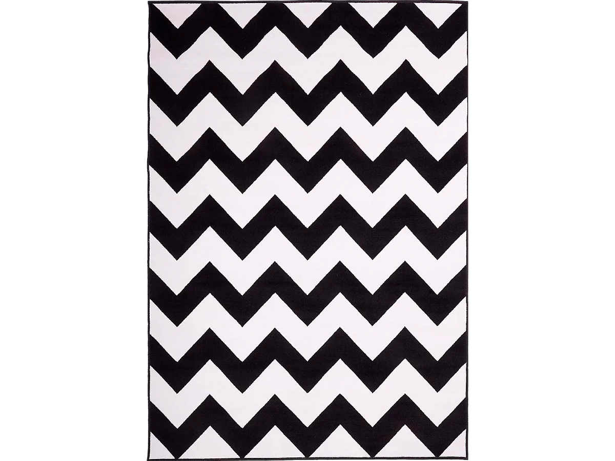 tapis chambre 80x150 tissé noir rectangle motif géométrique LYN1 DALEN