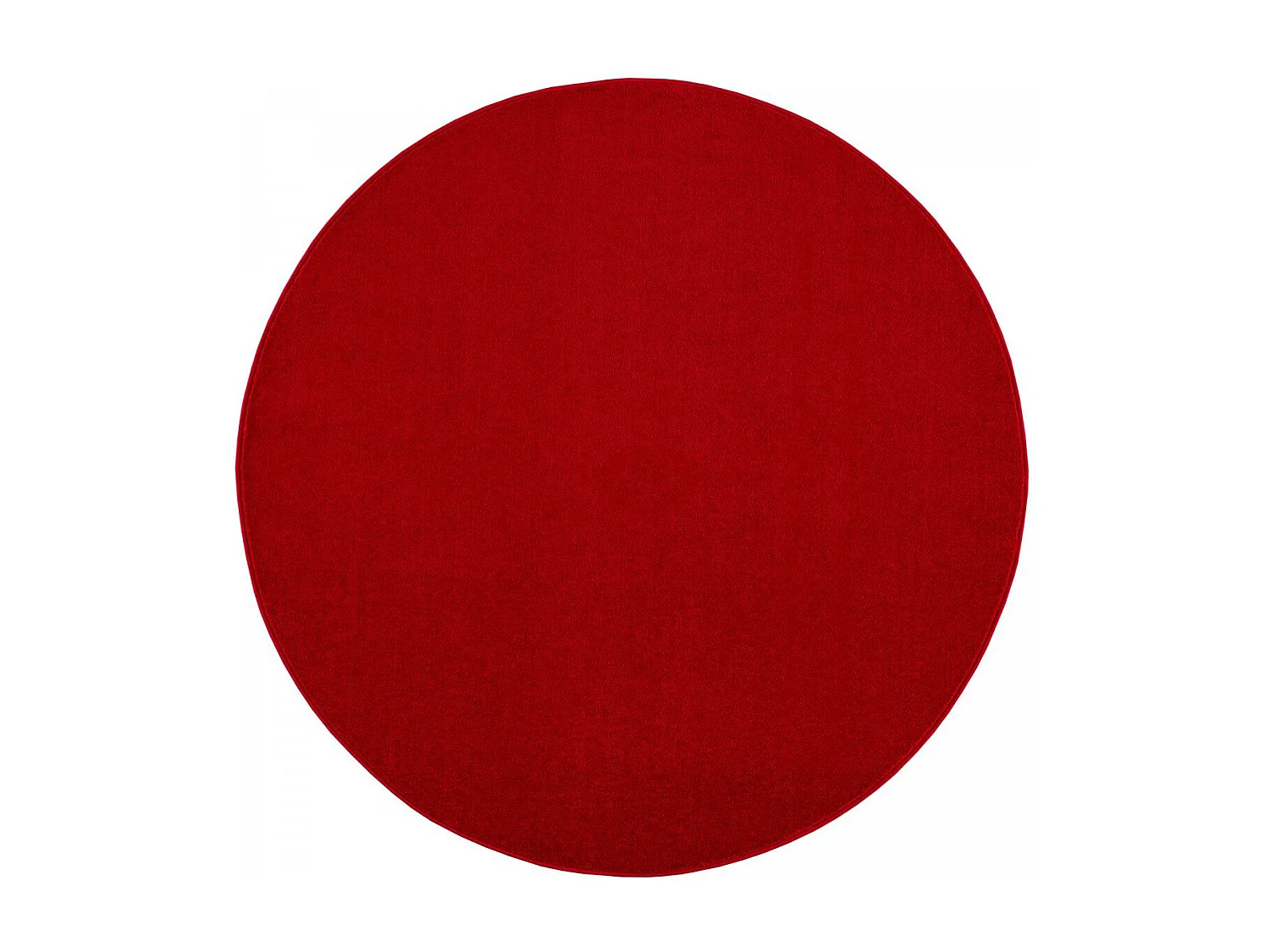 tapis salle de jeux Ø150cm tissé rouge rond motif uni NOSSA