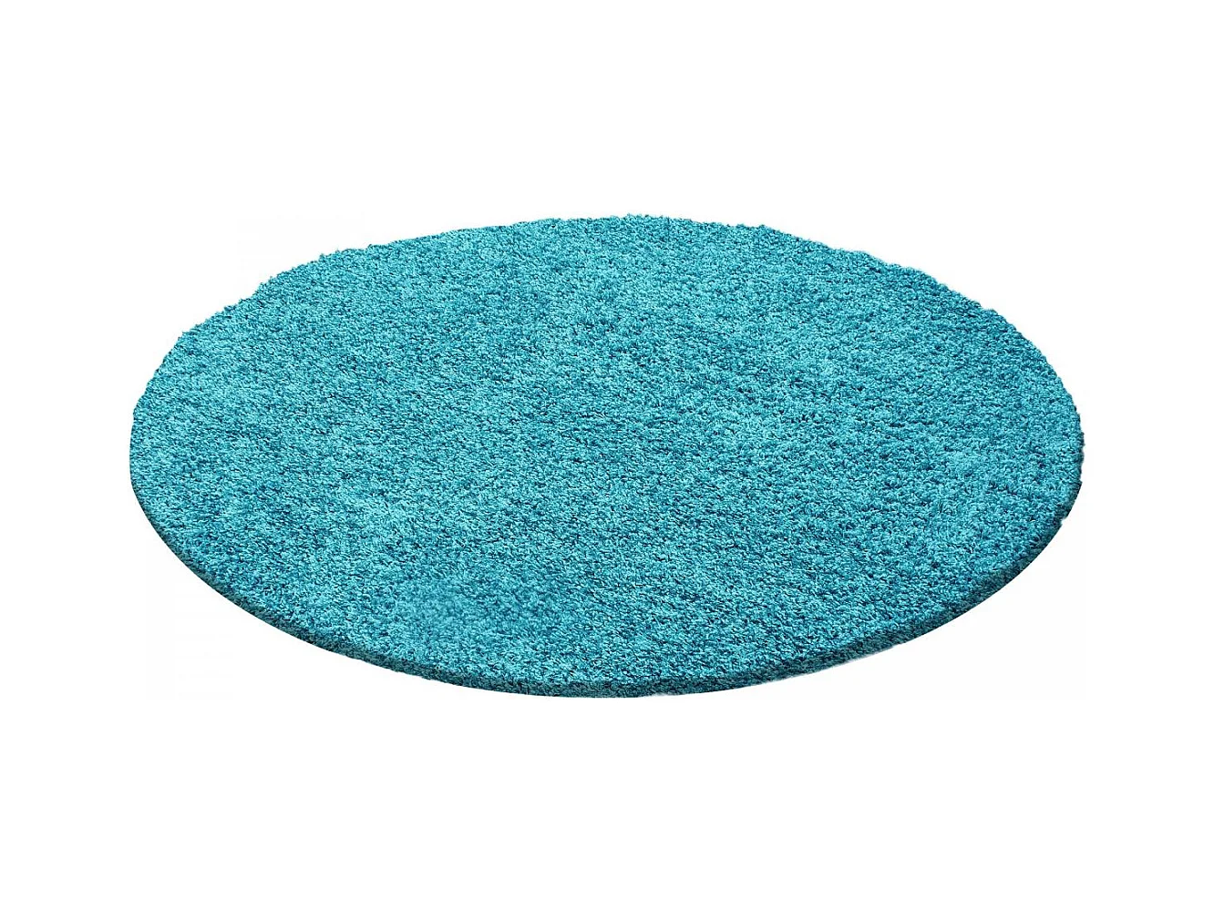 Tapis poils longs shaggy 200x290 rectangle tissé turquoise motif uni UNI L