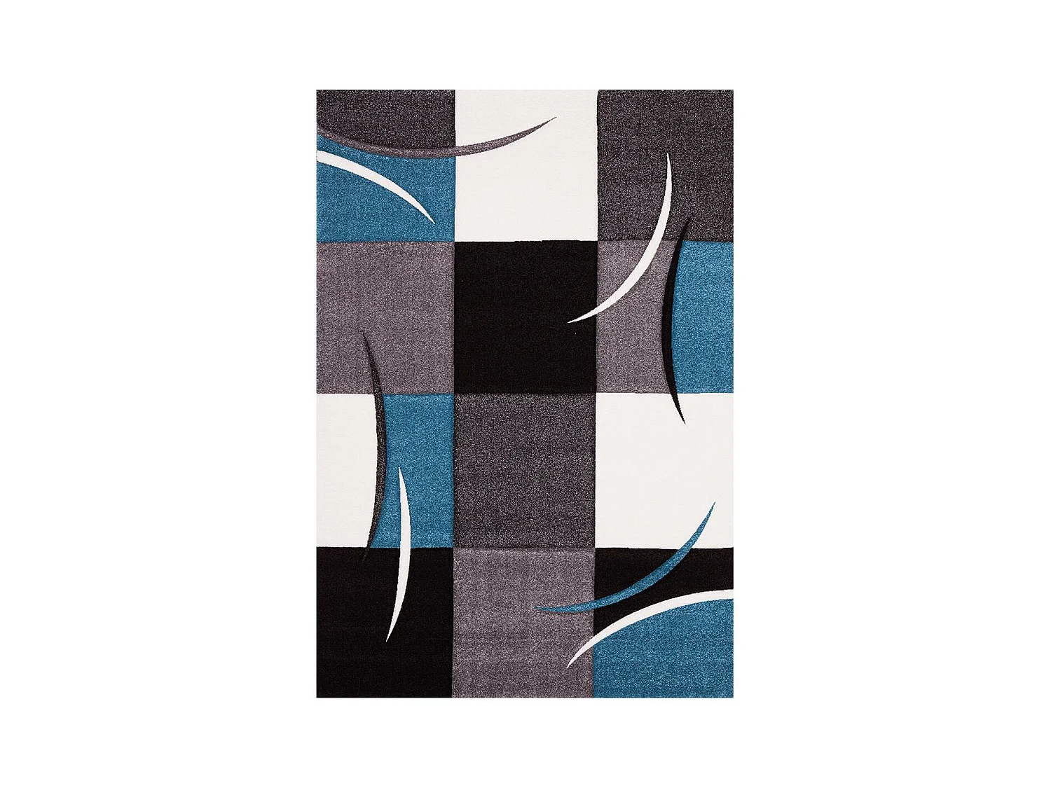 Tapis salon 120x170 cm Rectangulaire DIAMOND 665-80 Bleu Salon adapté au chauffage par le sol