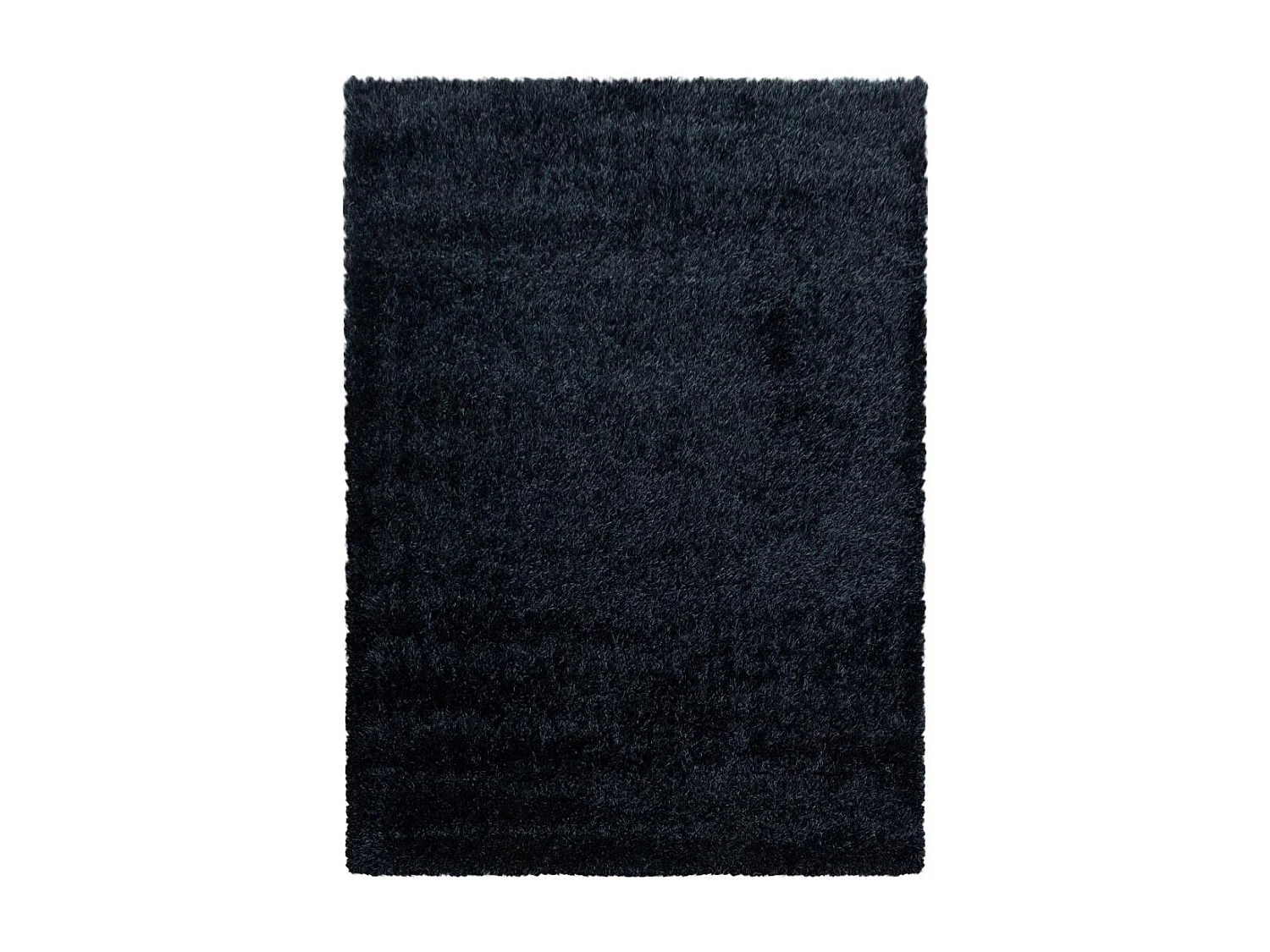 Tapis longs poils shaggy 160x230 rectangle tissé noir motif uni UNI A