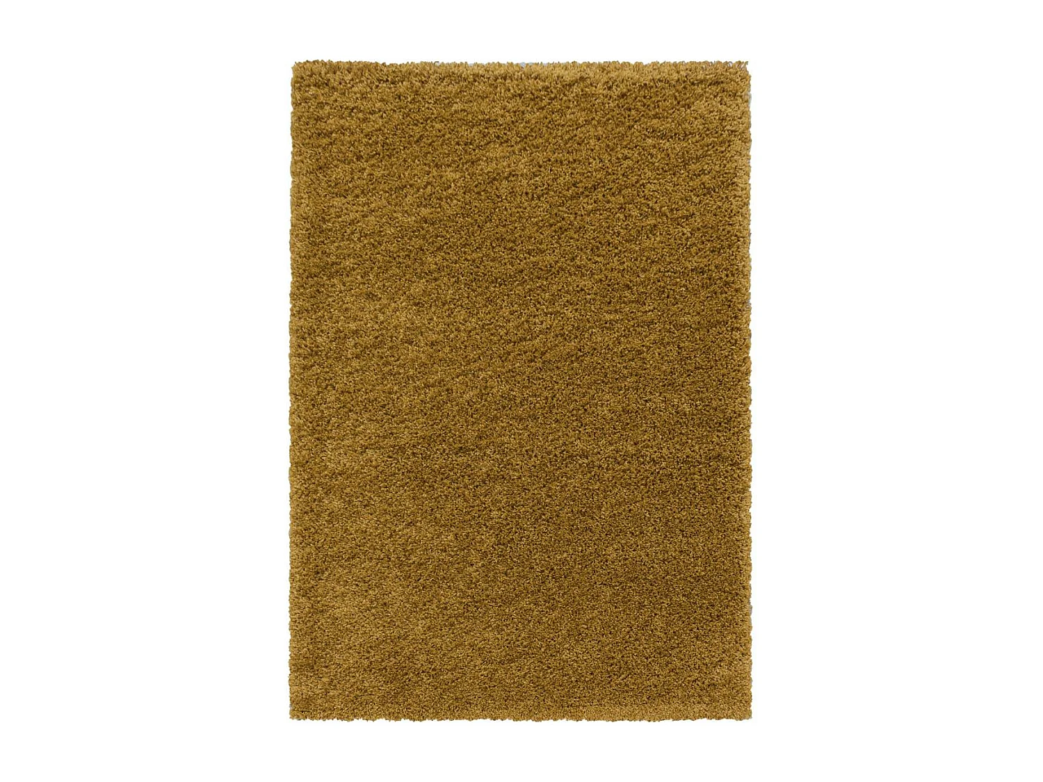 Tapis poils longs shaggy Ø120cm rond tissé or motif uni UNI I