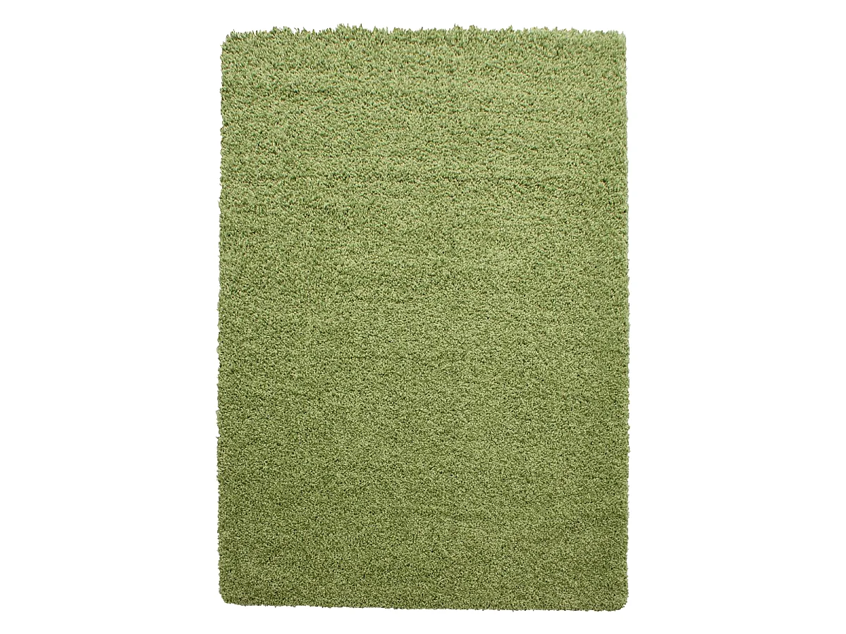 Tapis poils longs shaggy 240x340 rectangle tissé vert motif uni UNI L