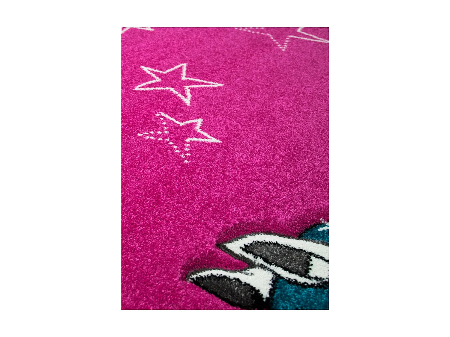 tapis chambre 160x230 tissé fuchsia rectangle motif enfant LICORNE