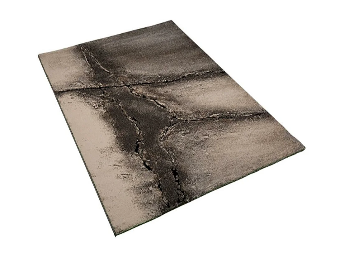 tapis chambre 80x150 tissé gris rectangle motif abstrait TAMPI