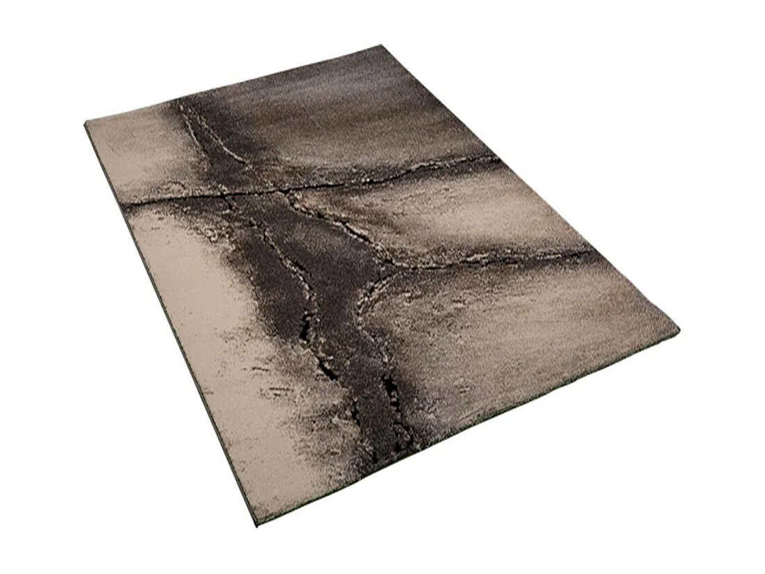 tapis chambre 80x150 tissé gris rectangle motif abstrait TAMPI