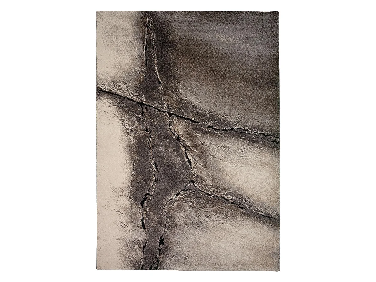 tapis chambre 80x150 tissé gris rectangle motif abstrait TAMPI