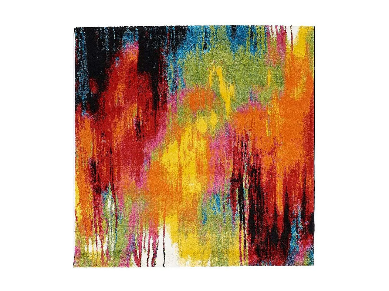 Tapis carré 100x100 multicolore motif géométrique pour salon et chambre