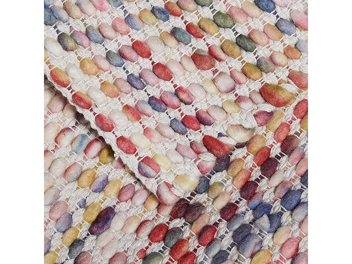 Tapis kilim 200x290 rectangle fait à la main en laine multicolore