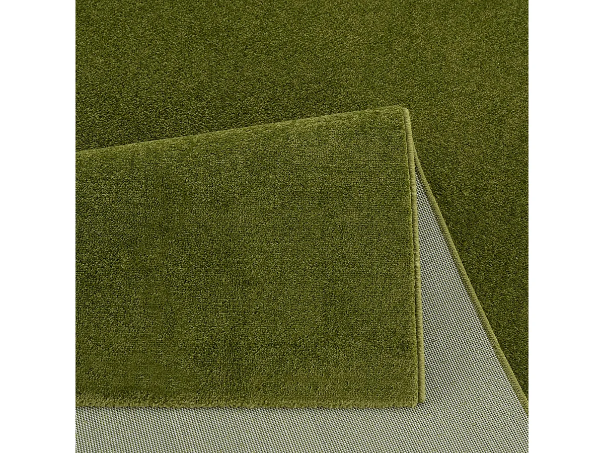 tapis entrée 60x110 tissé vert rectangle motif uni NOSSA