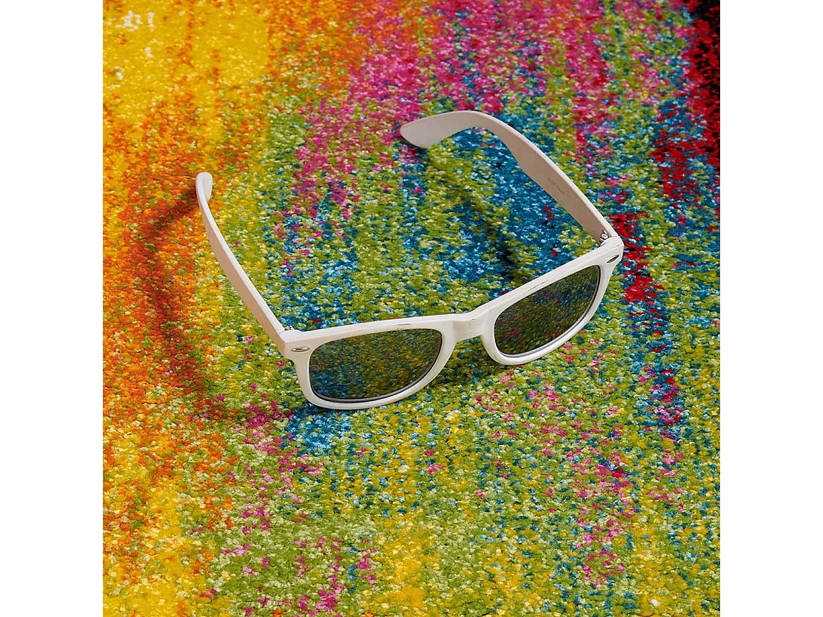 tapis entrée 40x60 tissé multicolore rectangle motif géométrique LYN8 BELO 1