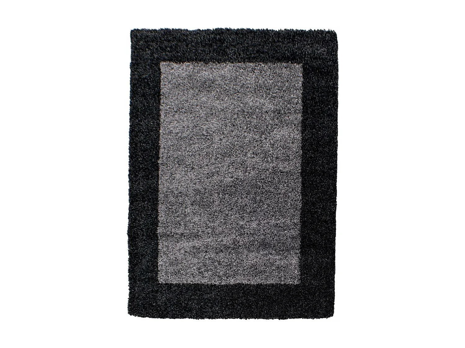 Tapis poils longs shaggy 80x250 rectangle tissé gris et anthracite