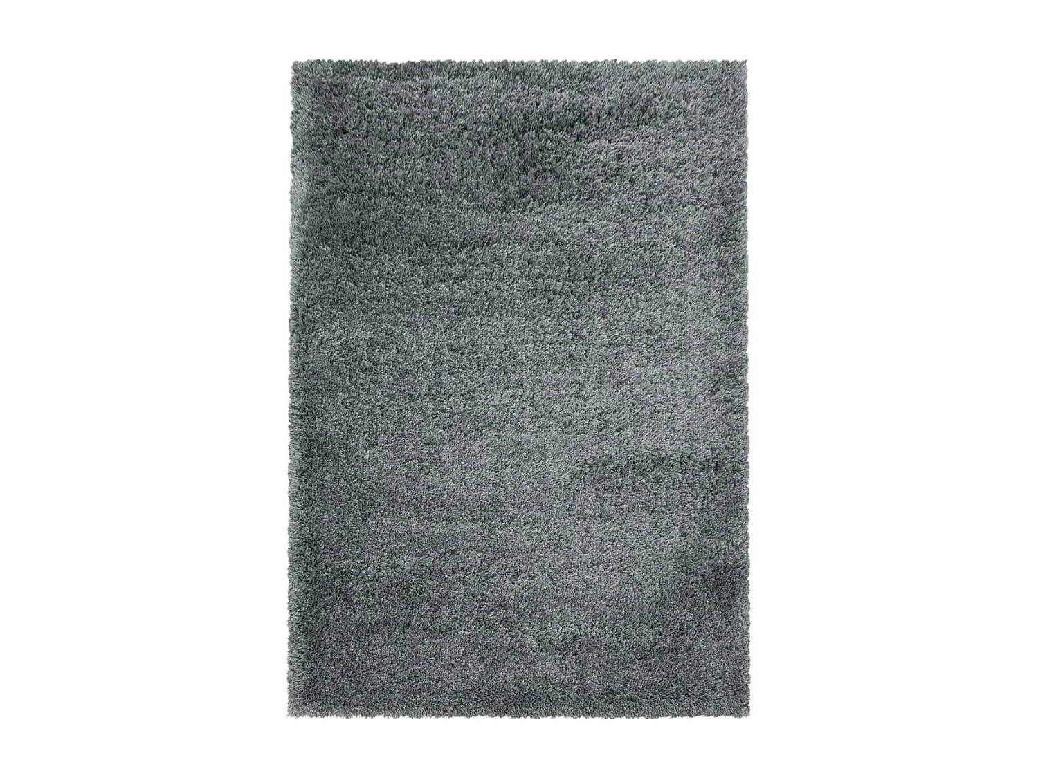 Tapis longs poils shaggy Ø120cm rond tissé gris motif uni UNI B