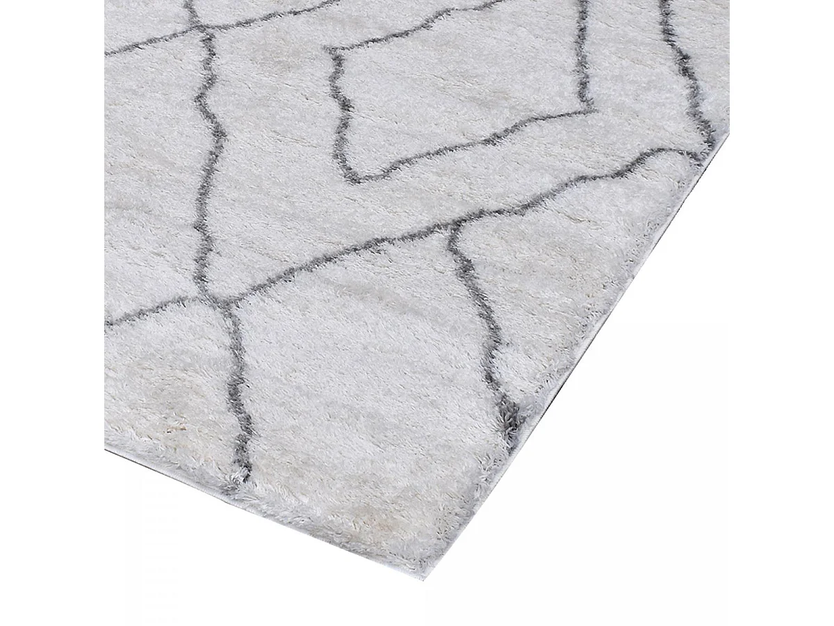 Tappeto Shaggy a pelo lungo 160x220 rettangolo tessuto color crema modello berbero SOFT 6