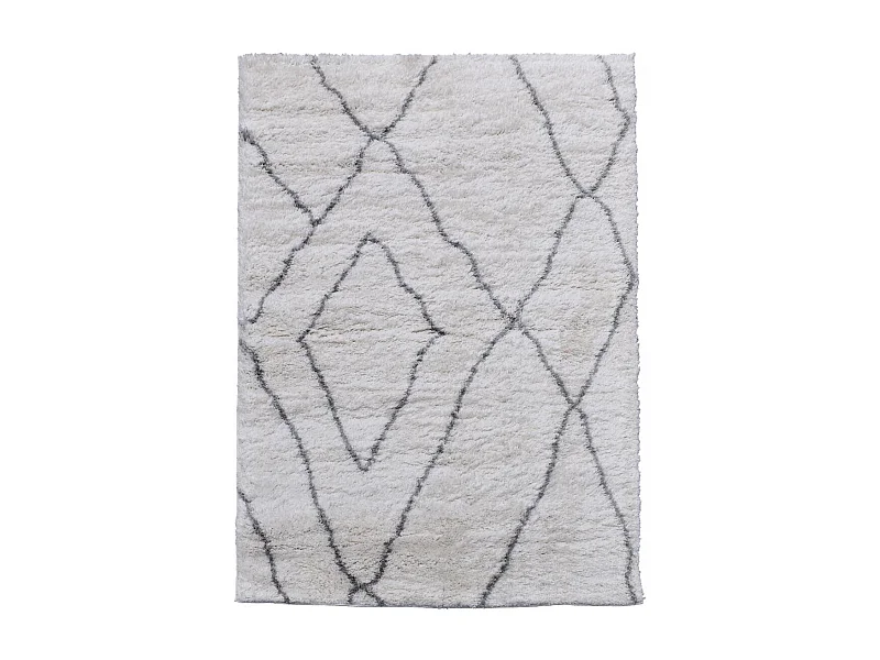 Tappeto Shaggy a pelo lungo 160x220 rettangolo tessuto color crema modello berbero SOFT 6