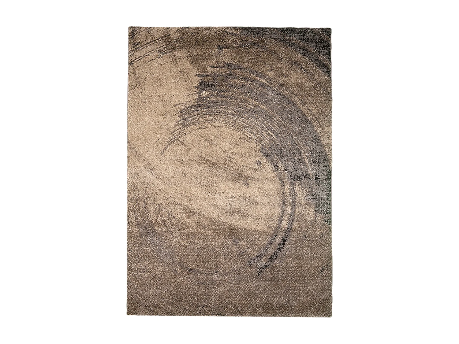 tapis entrée 80x150 tissé marron clair et foncé rectangle motif abstrait BINBA