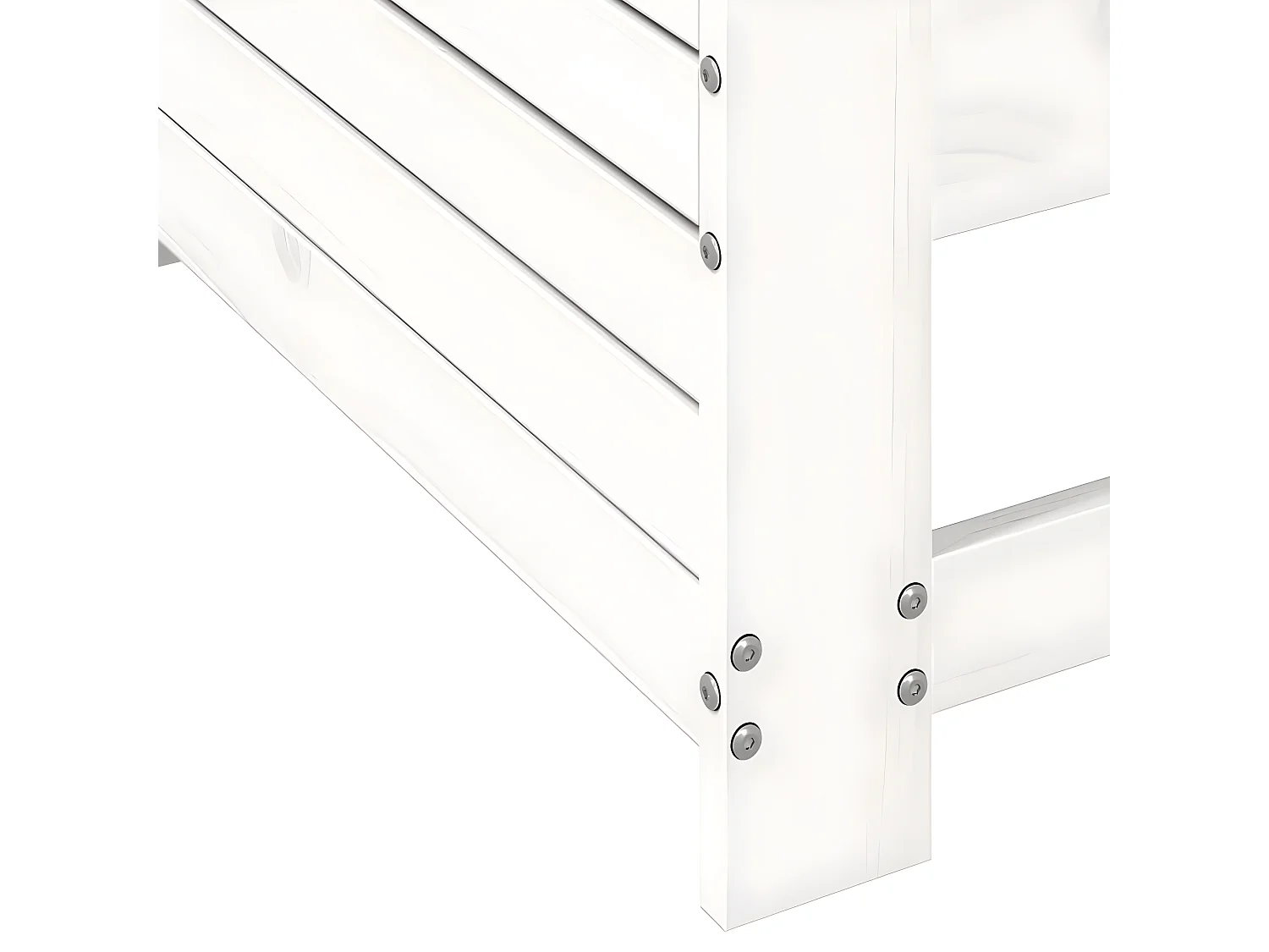 Sofá de jardín con reposabrazos y cojín blanco de madera maciza de pino