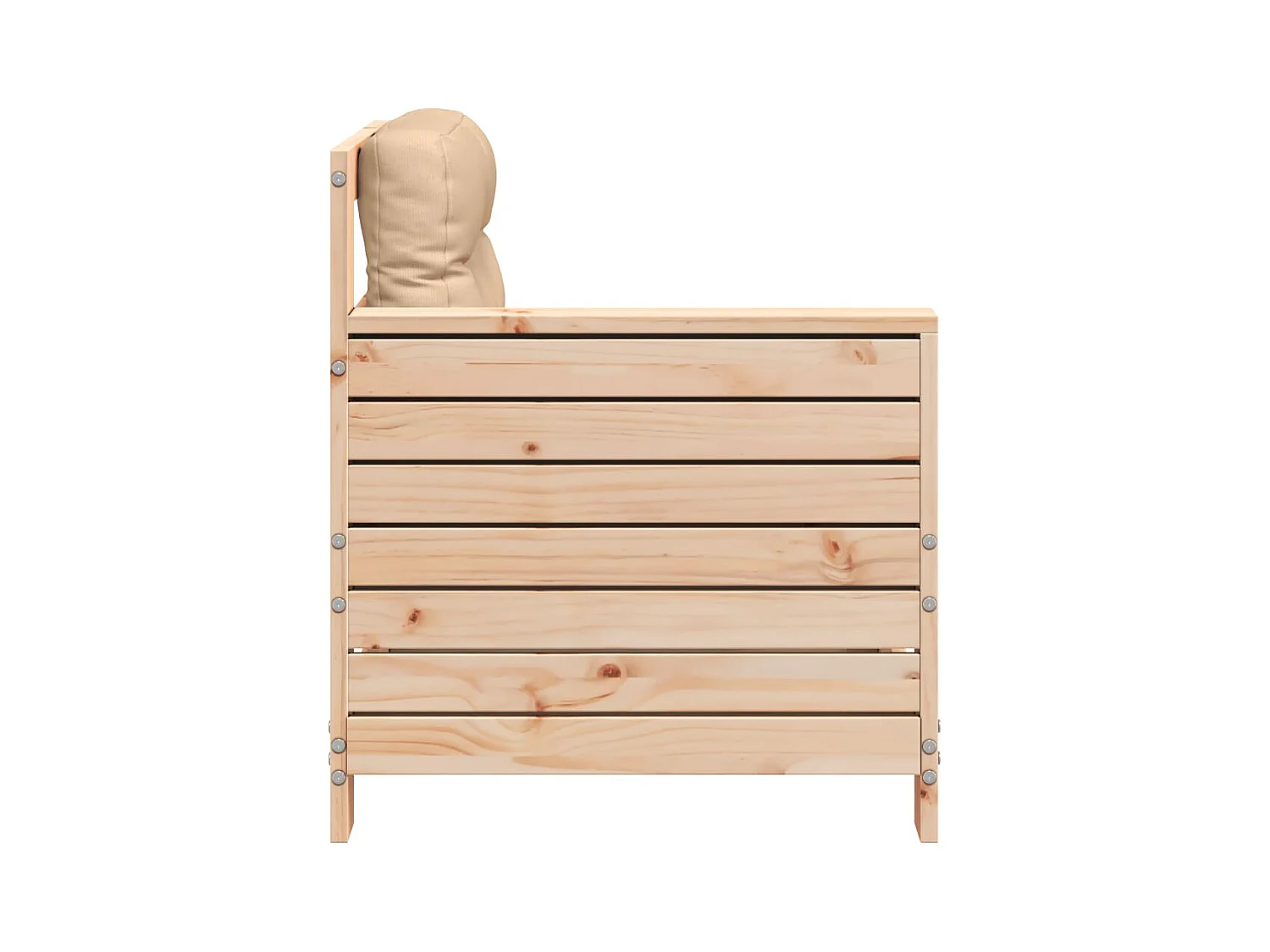 Armlehnen-Gartensofa mit Kissen aus massivem Kiefernholz