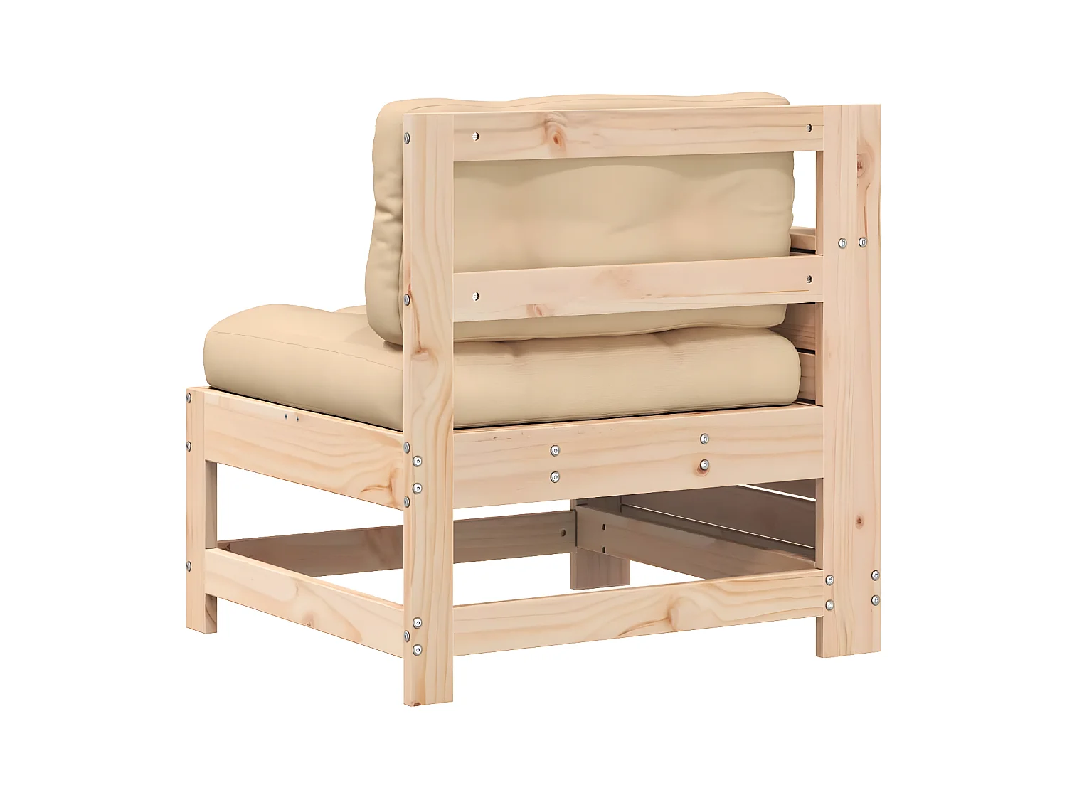 Armlehnen-Gartensofa mit Kissen aus massivem Kiefernholz