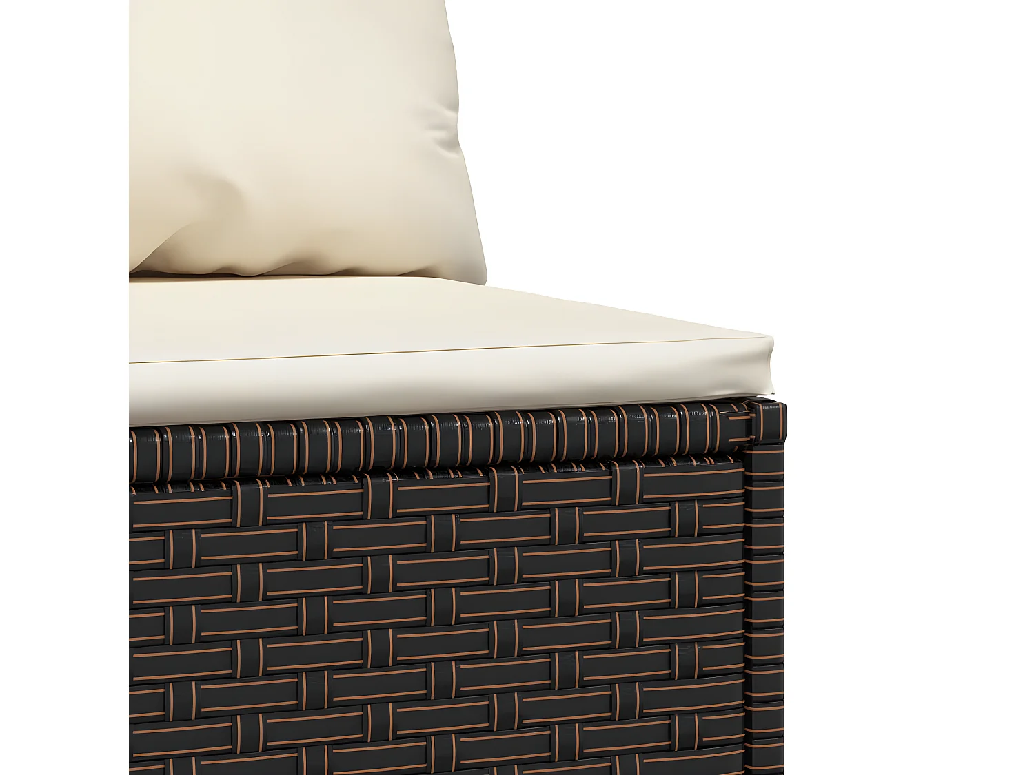 Canapés centraux de jardin coussins 2pcs marron résine tressée